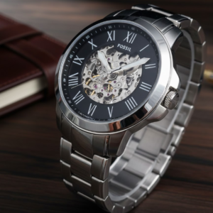 fossil grant automatic men's stainless steel watch, model number me3103.