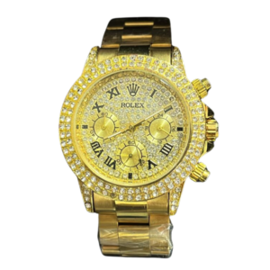 golden rolex zoom diamond automatic watch.